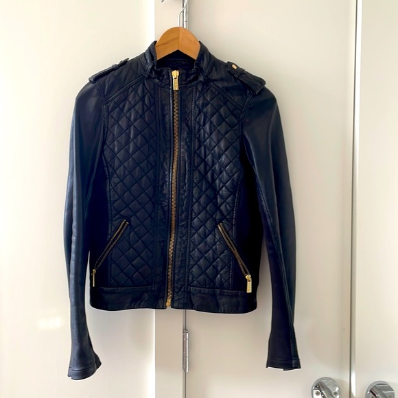 Michael Kors leather biker jacket - Picture 1 of 8